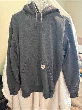 Men’s Carhartt Rain Defender Gray Pullover Hooded Sweatshirt
